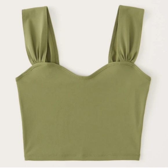 Abercrombie & Fitch Soft A&F Collection Green Fitted Tank Top Size Medium - Picture 1 of 4